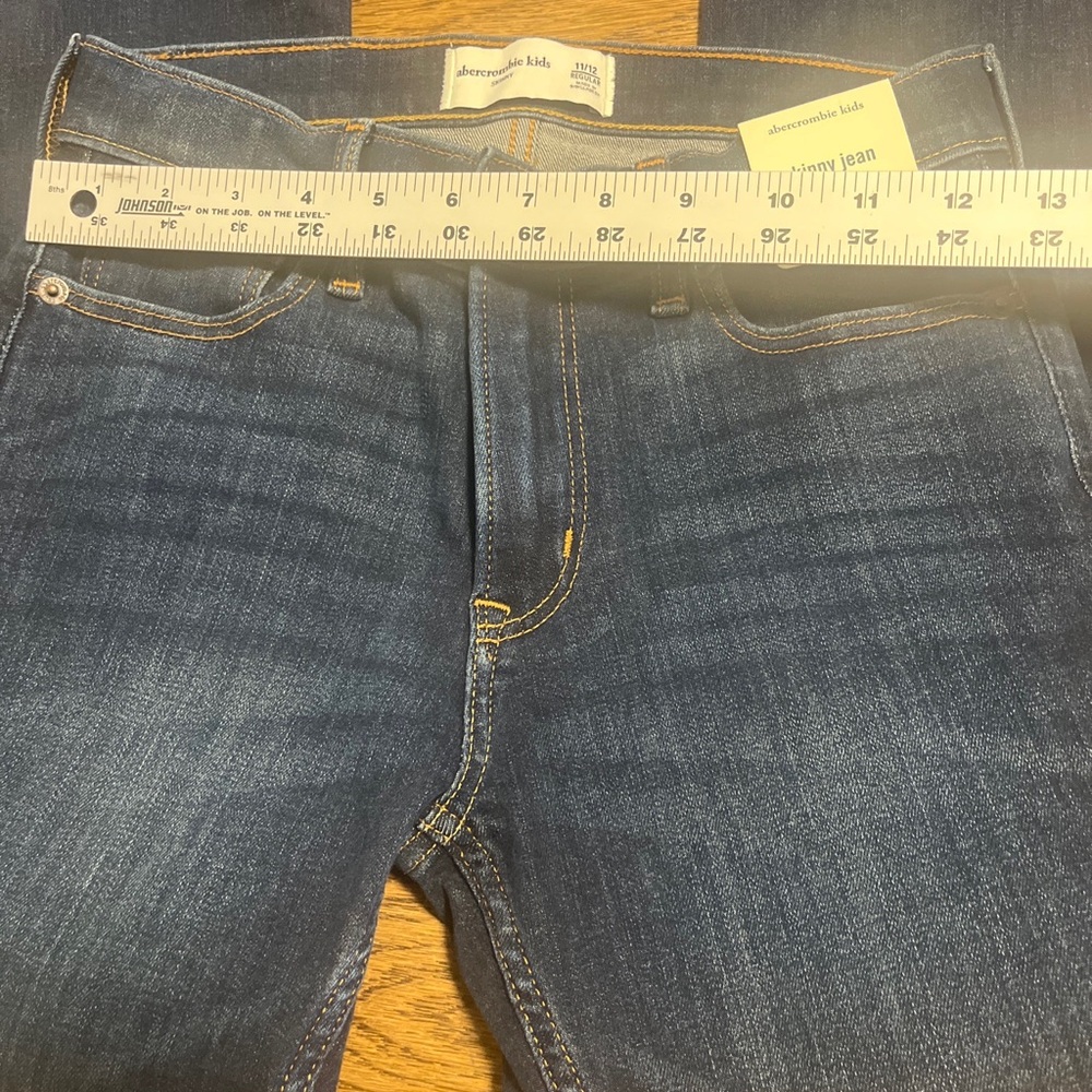 Abercrombie & Fitch Jeans Size 11/12 Regular Kids High Rise Skinny Blue New - Picture 6 of 15